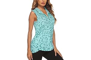 Koscacy Women's Sleeveless Animal Print Golf Shirts