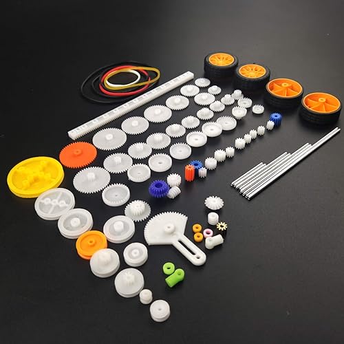 Miniatura 7 de EUDAX Kit de paquete de engranajes de plástico de 82 piezas – Juego de accesorios surtidos de engranajes de bricolaje para juguete, motor, coche,