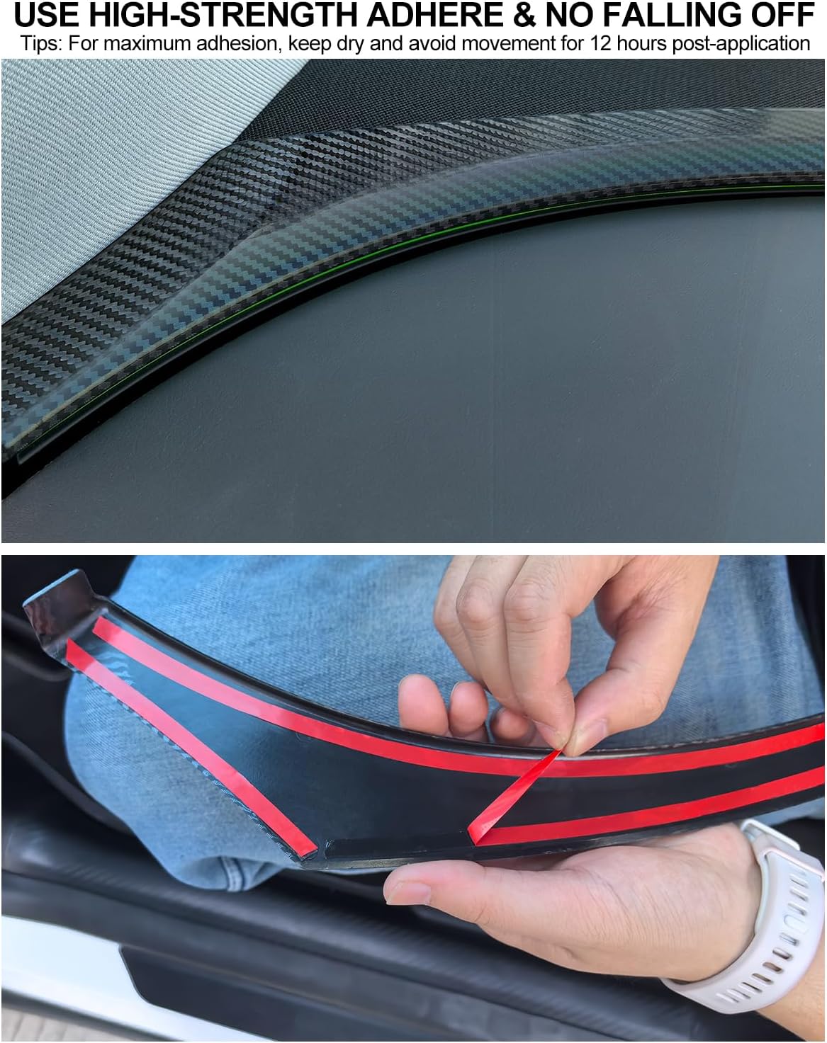 for Tesla Dashboard Ambient Light Strip Trim Cover Model Y Juniper 2025 2026 Carbon Fiber Texture Matte Finish Panel Trim Cover Model Y Accessories Front Ambient Light Condition Vent Cover