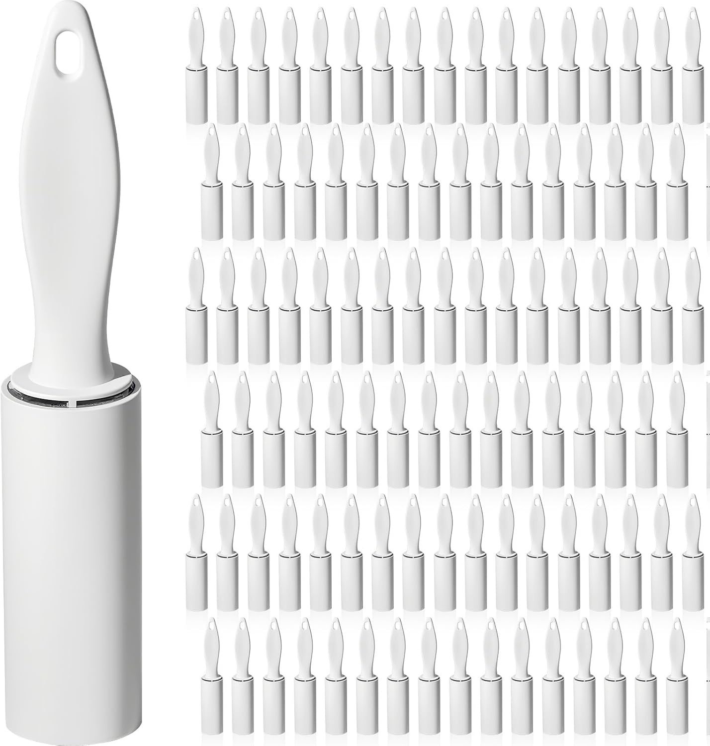 Hushee 100 Pack Mini Lint Rollers 3000 Sheets Travel Size Lint Roller Small Portable Remover for Couch Furniture Clothes Cat Hair Removal 5.9 x 1.1 Inches (White)