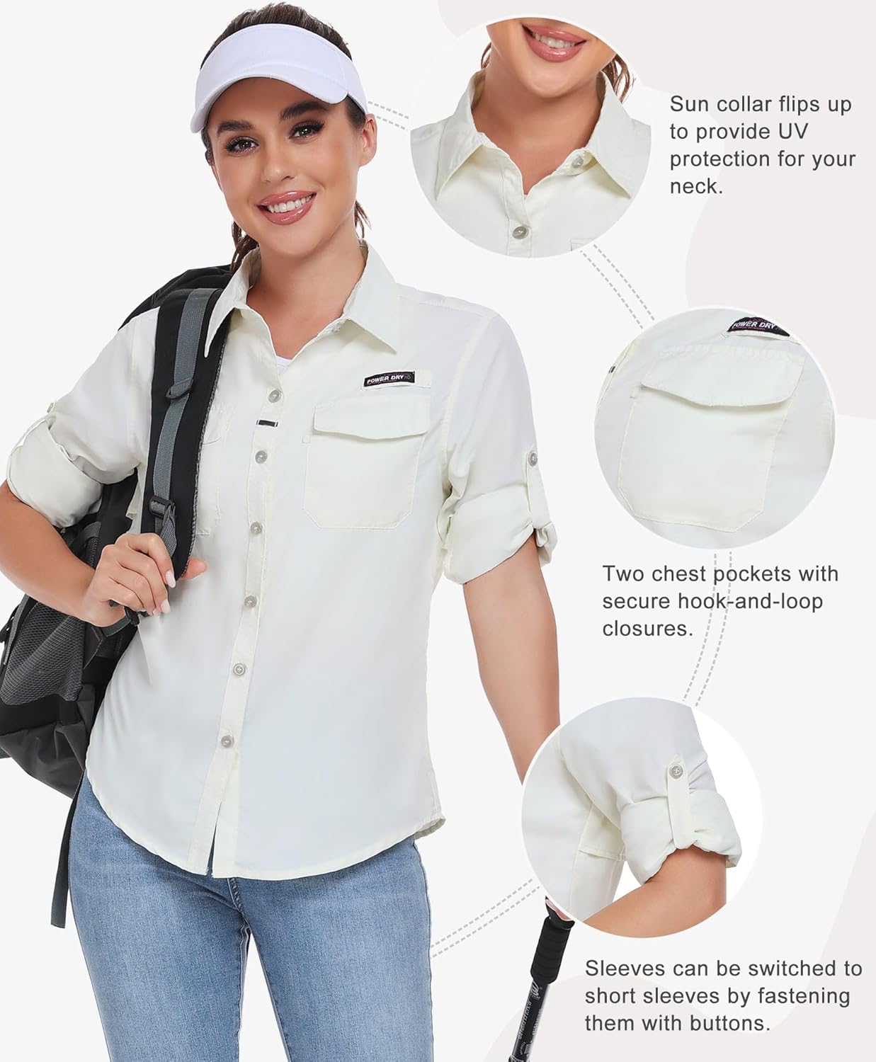 Little Donkey Andy Women's UPF 50 Long Sleeve UV Sun Protection Hiking Shirts Outdoor Quick Dry Fishing Safari Travel Shirts - Image 4