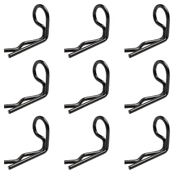 30-Pack 90-Degree Angle Body Clips Bent Springy Pins for All 1/10 Scale Model Car Truck Crawler TruckBlack
