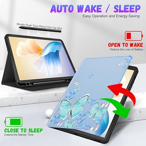 Miniatura 5 de Uppuppy Funda para Samsung Galaxy Tab S8 PlusS7 PlusS7 FE de 12.4 pulgadas para mujer, diseño de Folio Moon Girly Teen Pretty Black Design Cover