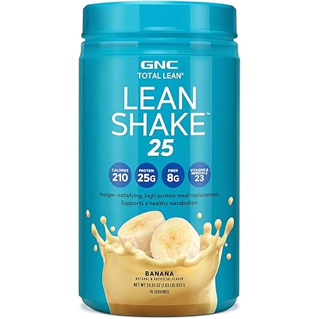 GNC Total Lean | Lean Shake 25 Protein Powder | High-Protein Meal Replacement Shake | Banana | 16 Servings