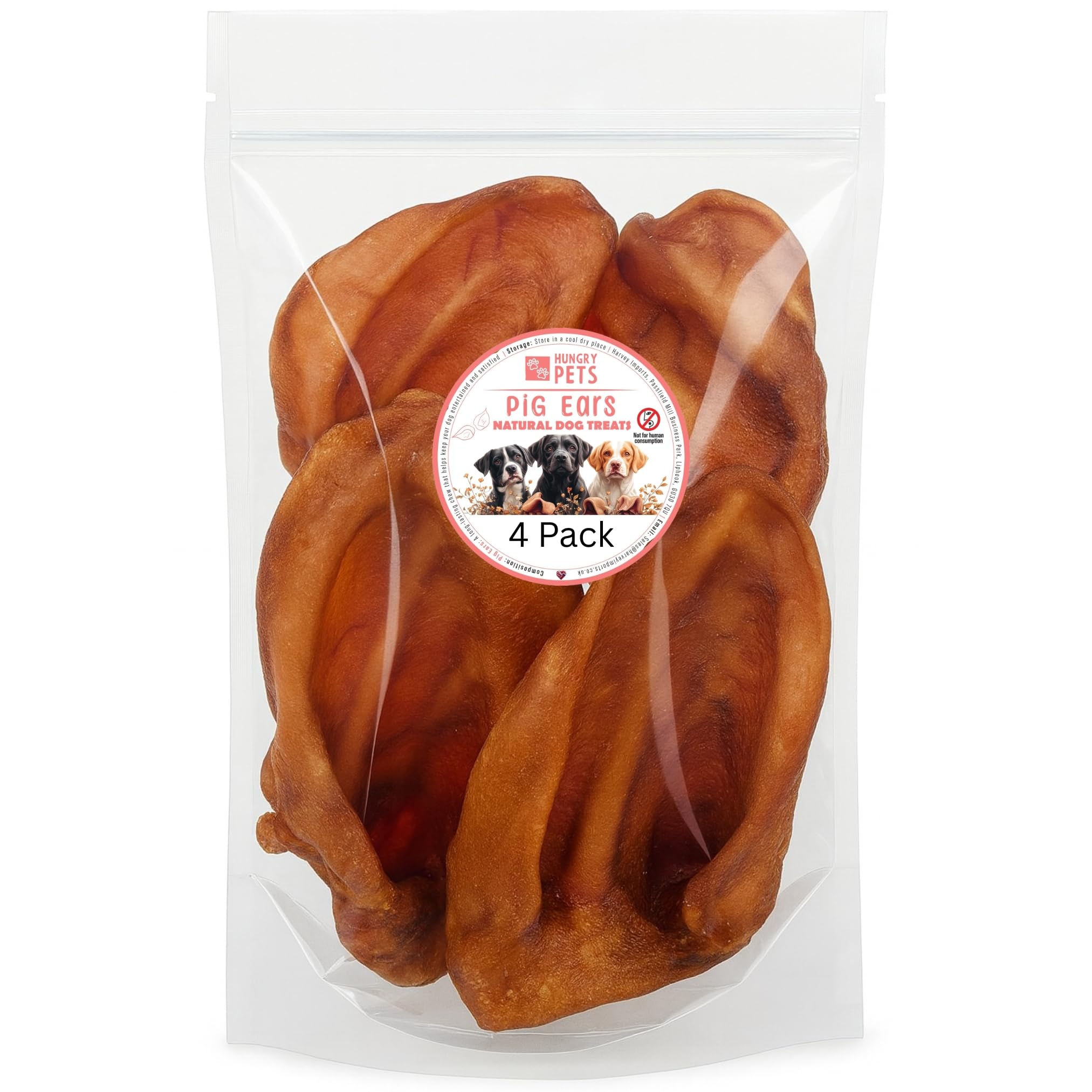 Pig Ears, Natural Dog Treat (4 Pack)