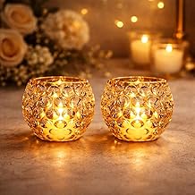 Tea Light Candle Holder Pack of 2, Warm White| Flameless & Smokeless Home Decorative Candles - Transparent Acrylic LED Tea Light Candles for Christmas, Festivals