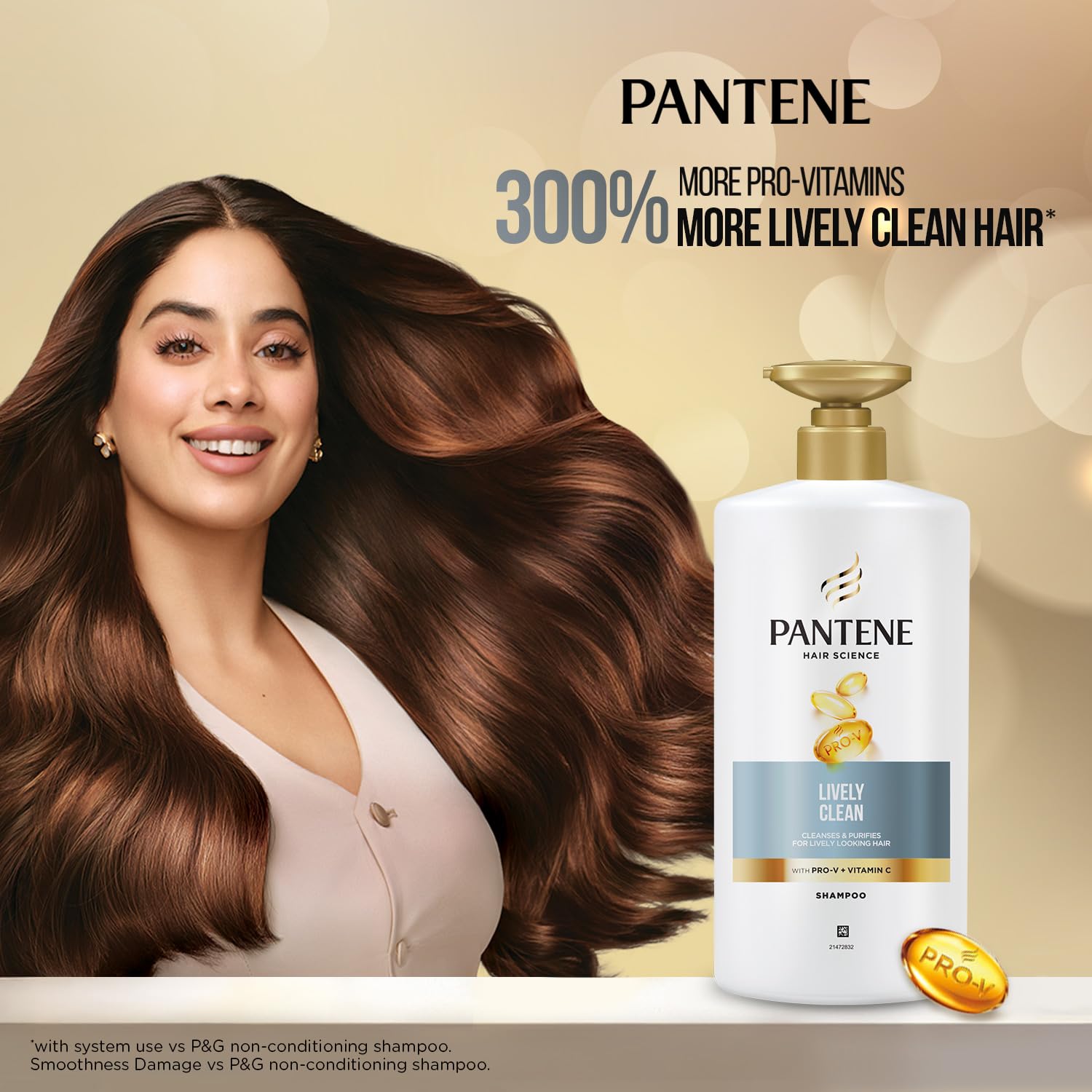 Pantene Hair Science Lively Clean Shampoo 650ml,with Pro-Vitamins & Vitamin C, Cleanse and Purify for lively looking hair,for all hair types, shampoo for women & men, clear shampoo for oily hair 1