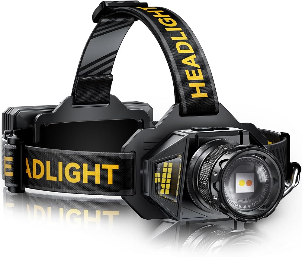 Rechargeable LED Headlamp with Red Light, 99000 High Lumens (1 Pack) | Head Lamp Motion Sensor, 7 Modes & 95H Runtime, Zoomable & 90° Adjustable, IPX7 Waterproof Head Light for Forehead, Adults