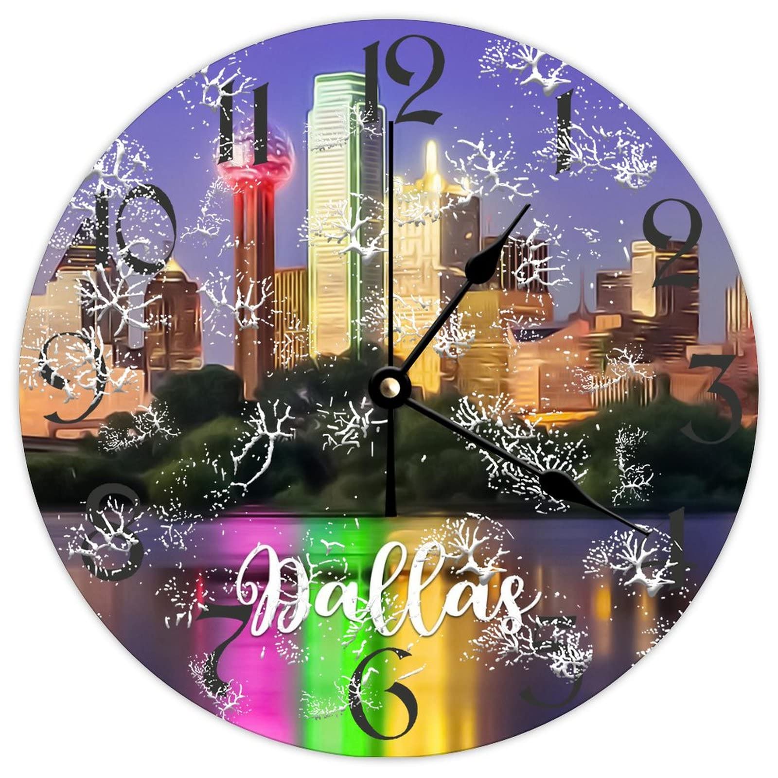 Horloge murale en bois Dallas City : l'idée cadeau rétro parfaite