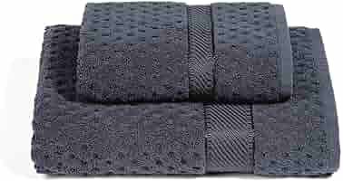 Set Asciugamani Bagno Caleffi - 1 Viso 60x110 Cm + 1 Ospite 40x60 Cm - Cotone Jacquard