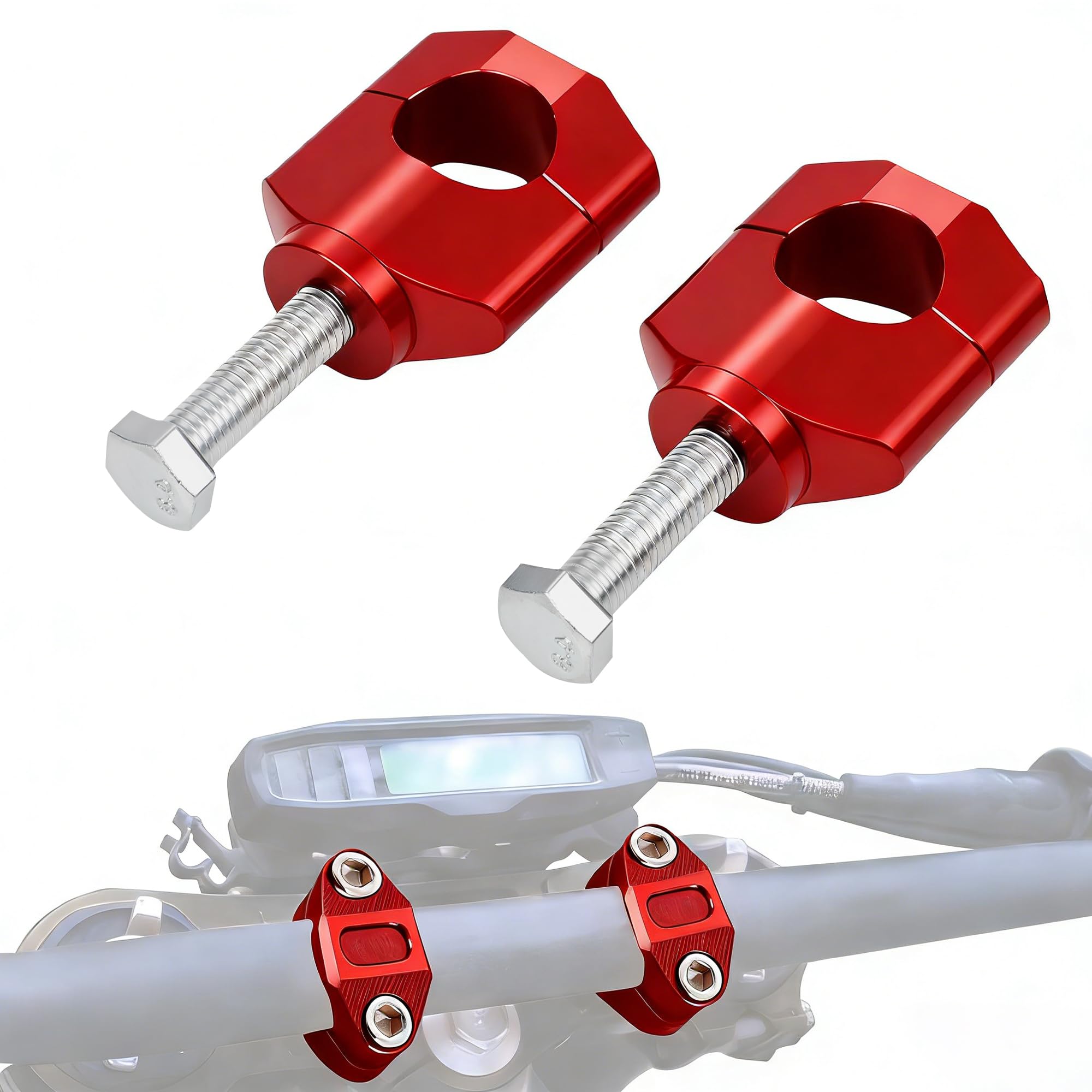 JFG RACING Dirt Bike Handlebar Riser,CNC 1 1/8" 28MM Handle Bar Mounts Clamp for CR125 CR250 02-11/CRF150R 07-24/CRF250R 04-24/CRF250X 04-17/CRF300L