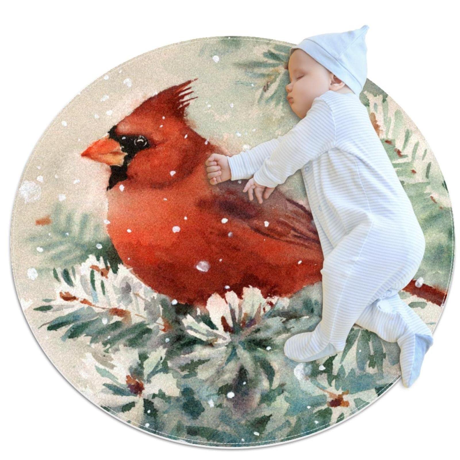 Tapis de bain oiseau aquarelle antidérapant pour chambre d'enfant