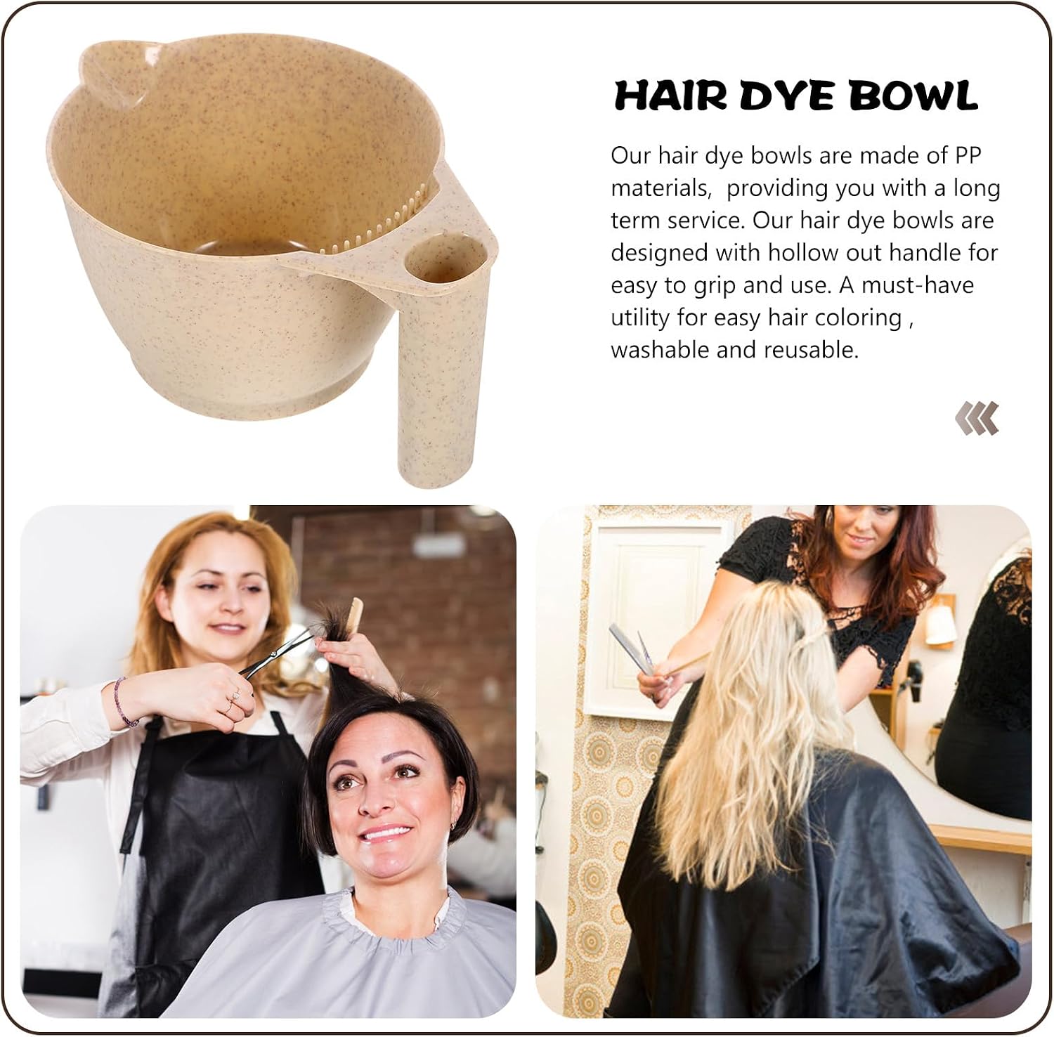 2pcs Hair Dye Bowls with Handles Hair Tinting Mixing Bowls for Salon Use