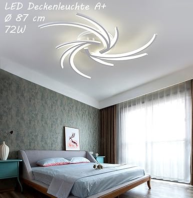Eurotondisplay NEW 2042=3 LED plafondlamp met afstandsbediening lichtkleur/helderheid instelbaar dimbaar LED lamp wit gelakt metalen frame modern design energie-efficiëntieklasse: A+ modern (2042-3) photo 2