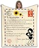 Throw Blanket to My Daughter from Mom, Message Letter Fleece Blanket to My Daughter, Encourage and Love Hug Blanket, Best Gifts for Birthday Christmas Thanksgiving Graduation,55 * 70inch