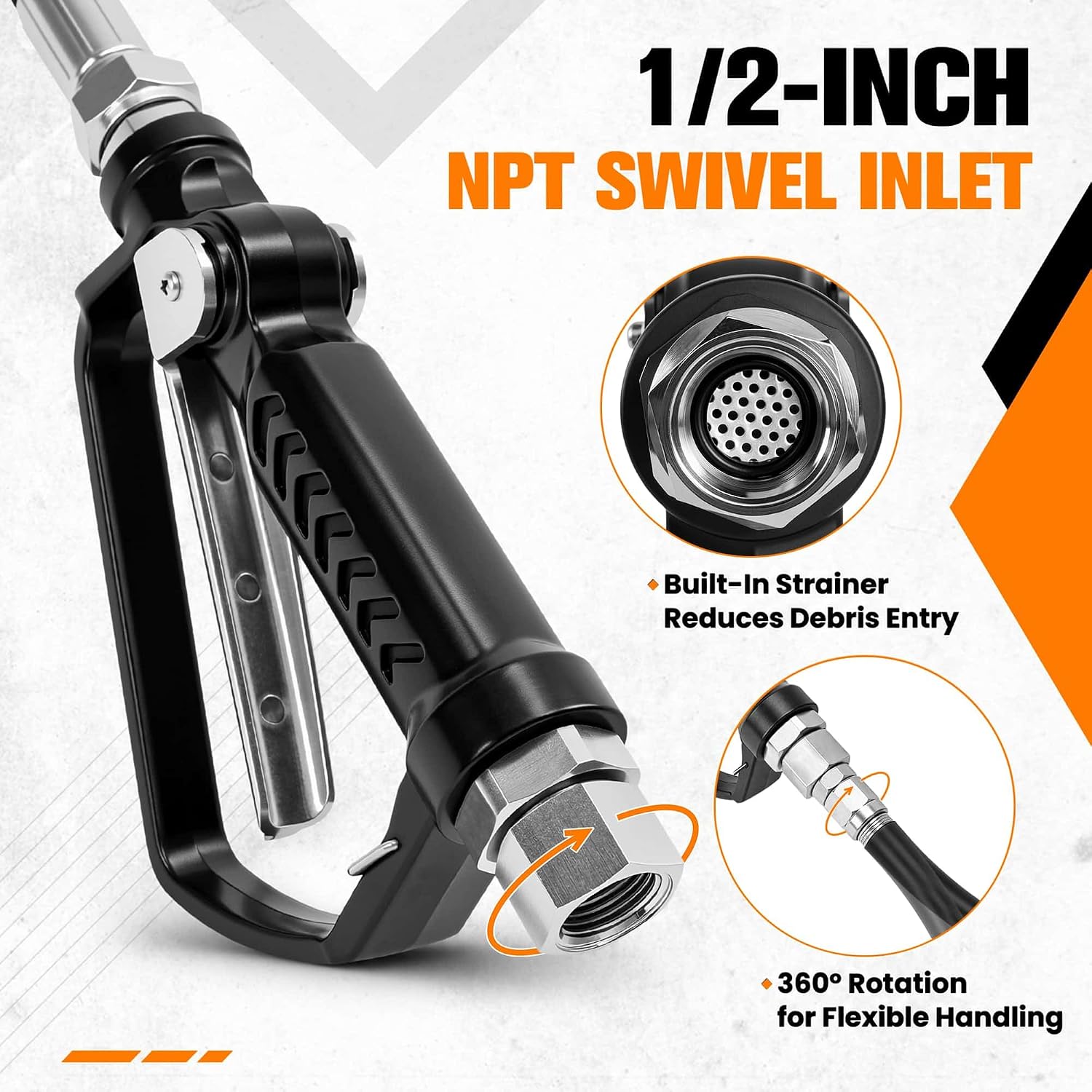 Air Operated Oil Control Valve, 1/2" NPT Oil Gun Dispenser | Oil Dispensing Nozzle, Up to 10 GPM, Max 1500 PSI, for Motor Oil / Gear Oil / Hydraulic Fluid / Antifreeze