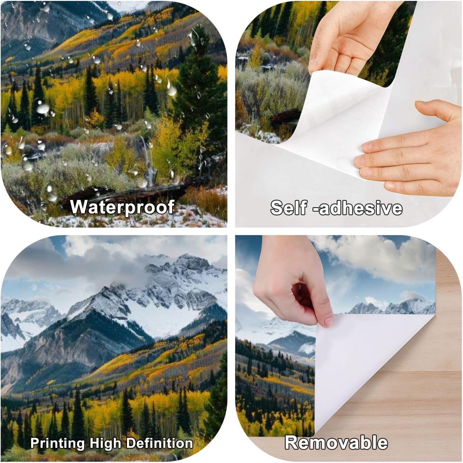 Wall Mural The Scenic Colorado Rocky Mountains The Divide Self Adhesive Wallpaper Peel & Stick Wall Decal Sticker Poster Home Decor for Bedroom Living Room Bathroom 100"x144"