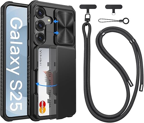 Vista 35 de Vihibii Funda tipo cartera para Samsung Galaxy S25 Ultra, tarjetero integrado (4 tarjetas), [bloqueo RFID] y cubierta de lente deslizante, Verde