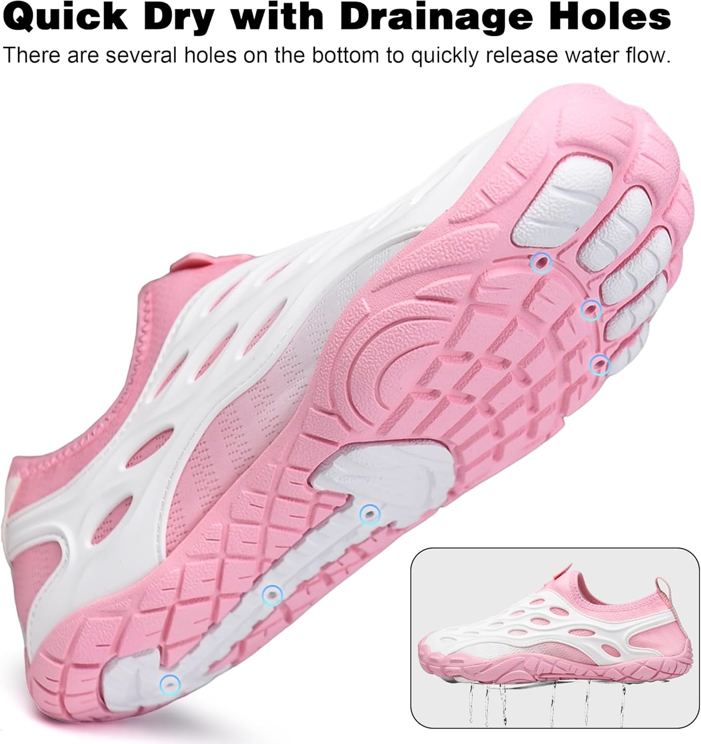 Water Shoes for Women Men, Quick Dry Barefoot Aqua, Hiking, Walking, Non-Slip, Athletic River Shoes for Outdoor Sports