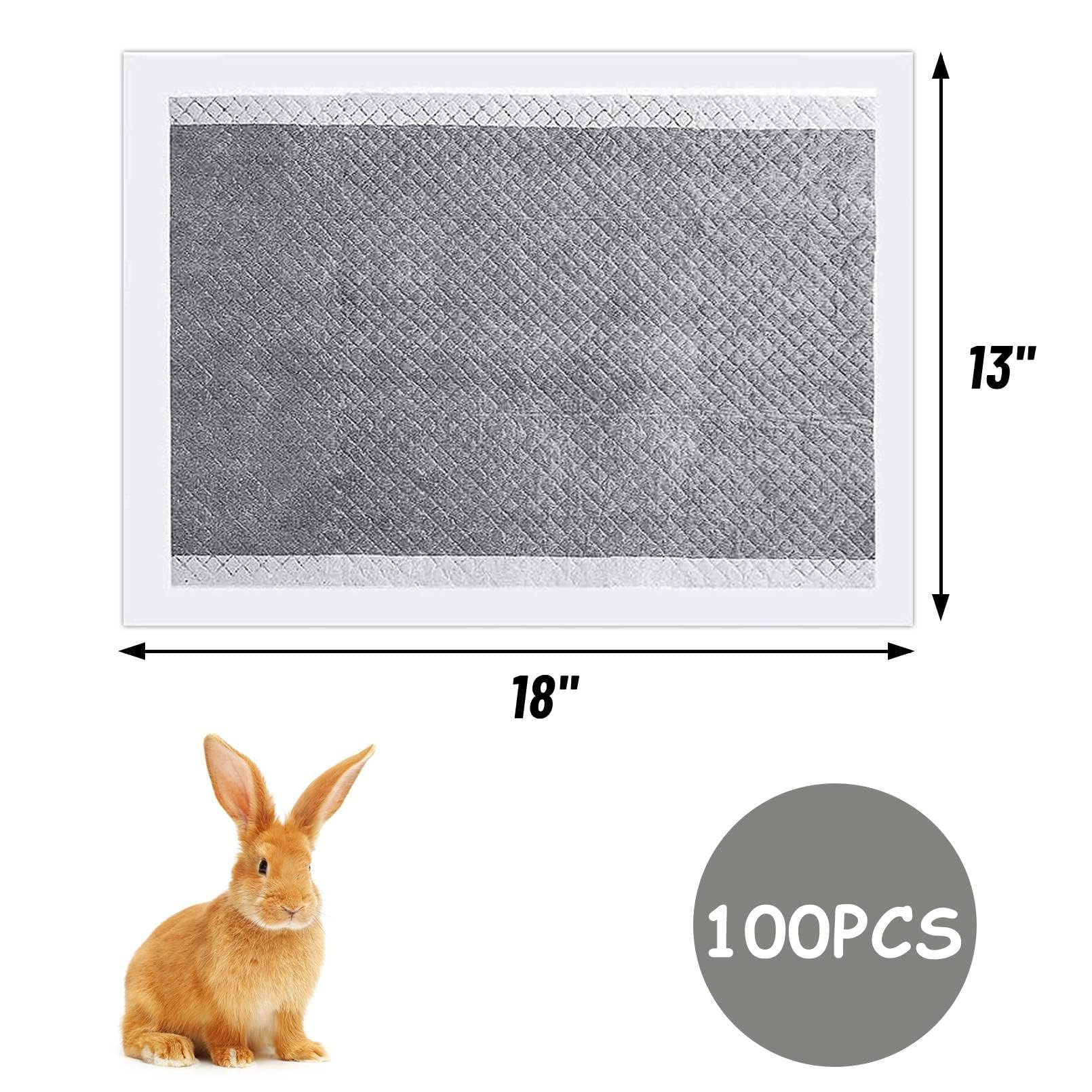 100 Stück Einweg-Kaninchen-Pads – Super Saugfähig, Geruchsreduzierend Mit Aktivkohle, 33x45 Cm