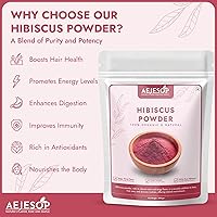 Vista 3 de Flor de hibisco en polvo (Hibiscus Sabdariffa), 7oz (200g)