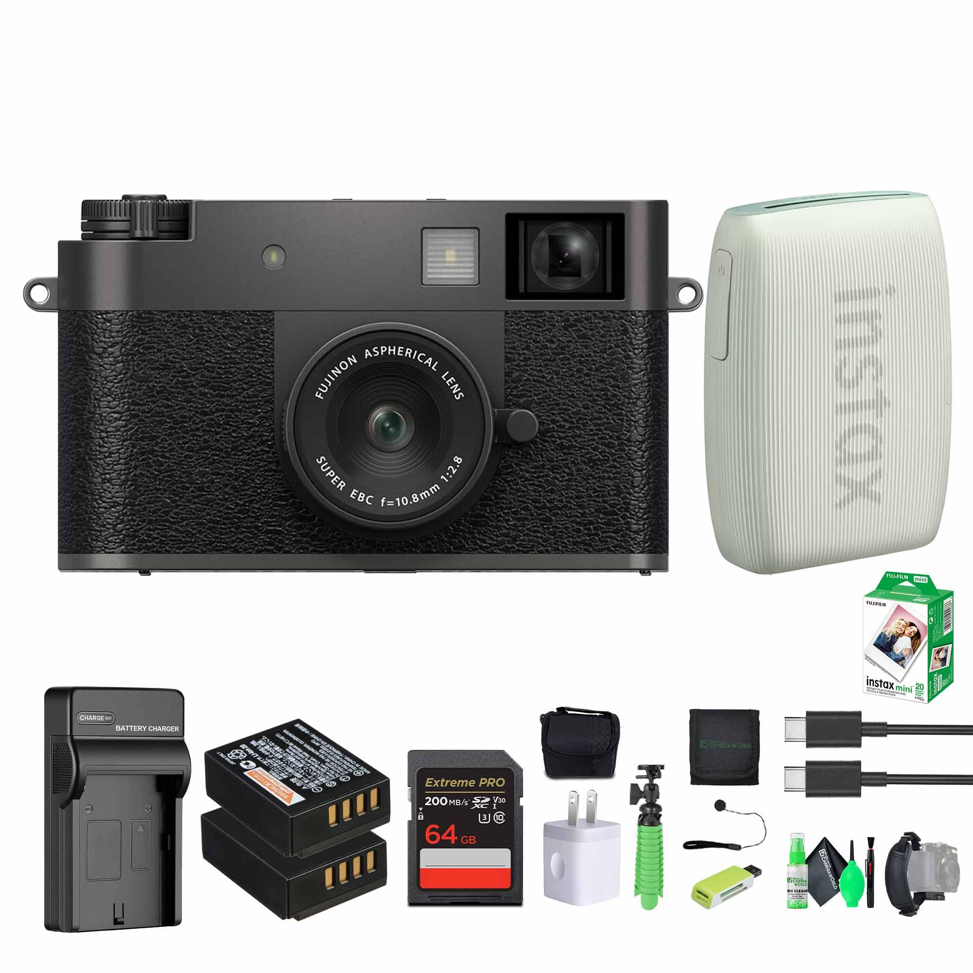 FUJIFILM X Half Point & Shoot Camera (Charcoal Silver) & Value Bundle