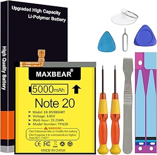 Galaxy Note 20 Battery, (Upgraded) MAXBEAR 5000mAh 3.85V Li-Polymer Replacement Battery EB-BN980ABY for Samsung Galaxy Note 20 5G SM-N980 with Repair Tool Kit