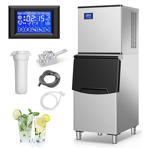 Vista 49 de Nugget Ice Makers - Máquina de hielo de pellets masticables suaves con función de limpieza automática, modo de mezcla de hielo/agua/agua helada, 50
