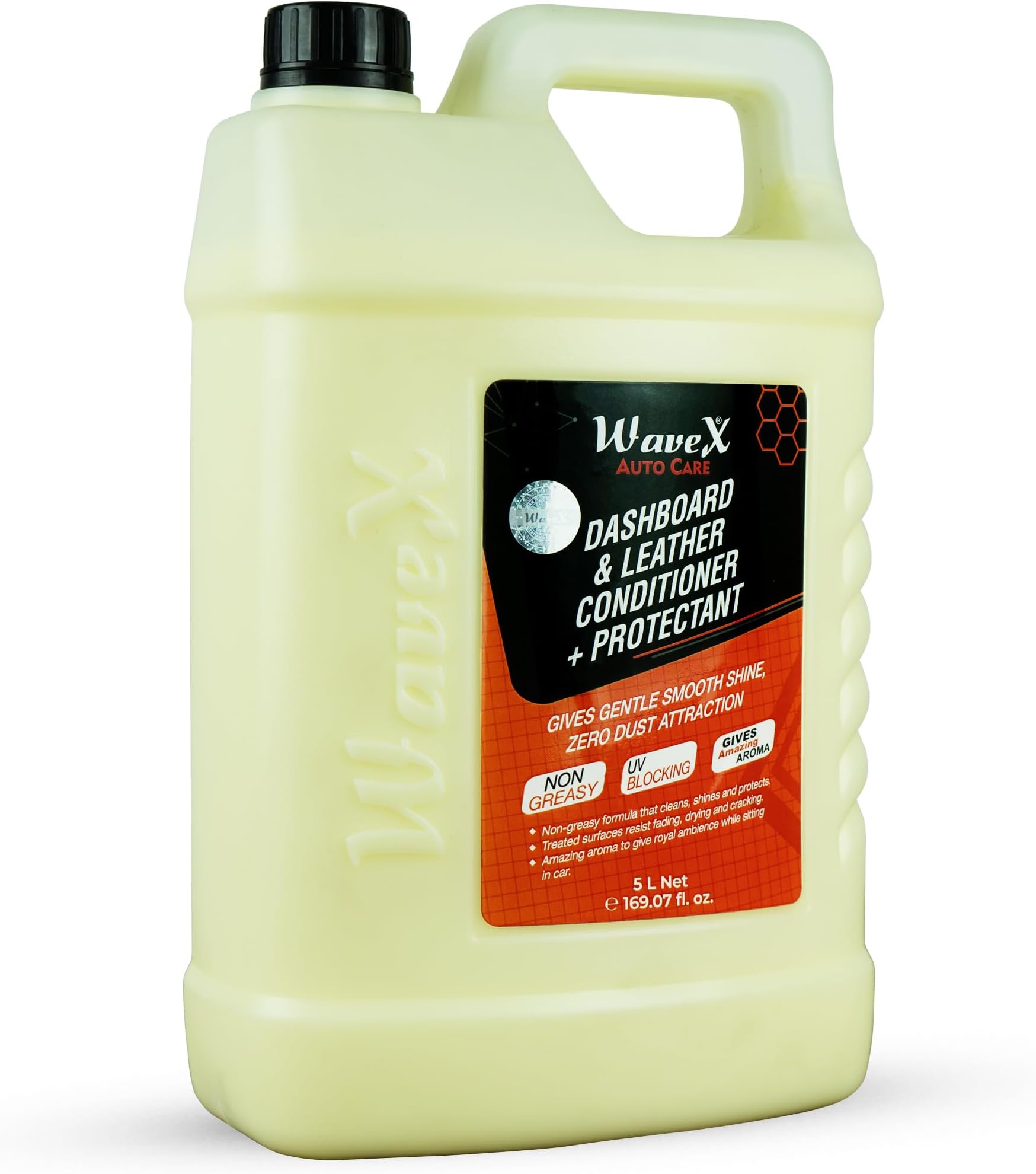 Wavex Dashboard Polish and Leather Conditioner + Protectant (5L) Car Dashboard Polish | Car Polish for Interior Plastic, Leather, Vinyl & Rubber | Dashboard Polish That Protects, Shines & Conditions