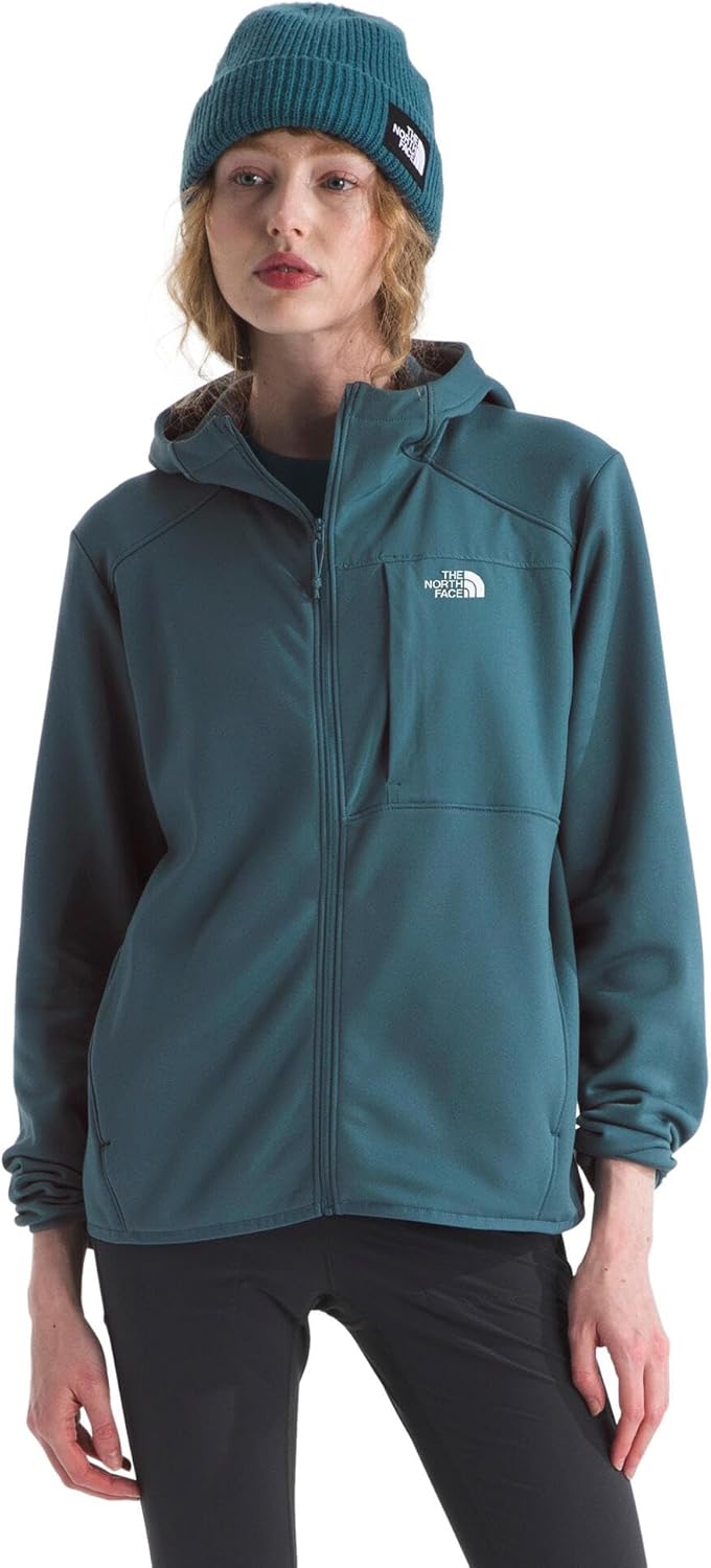THE NORTH FACE Women's TNF Performance Fleece Full Zip Hoodie | Lightweight Hooded Top, Elastic Binding & Zip Pockets
