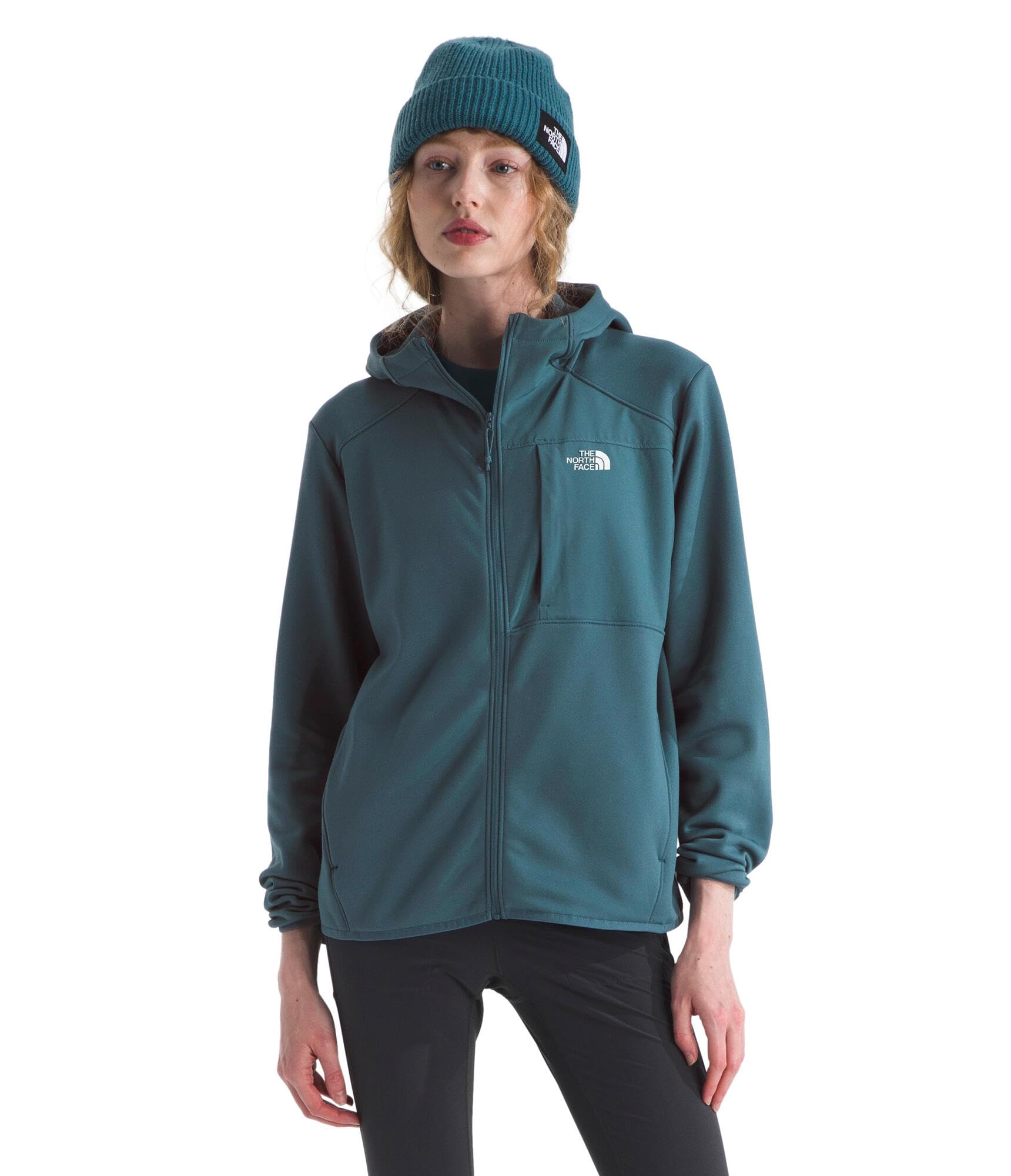 Women's TNF Performance Fleece Full Zip Hoodie | Lightweight Hooded Top, Elastic Binding & Zip Pockets