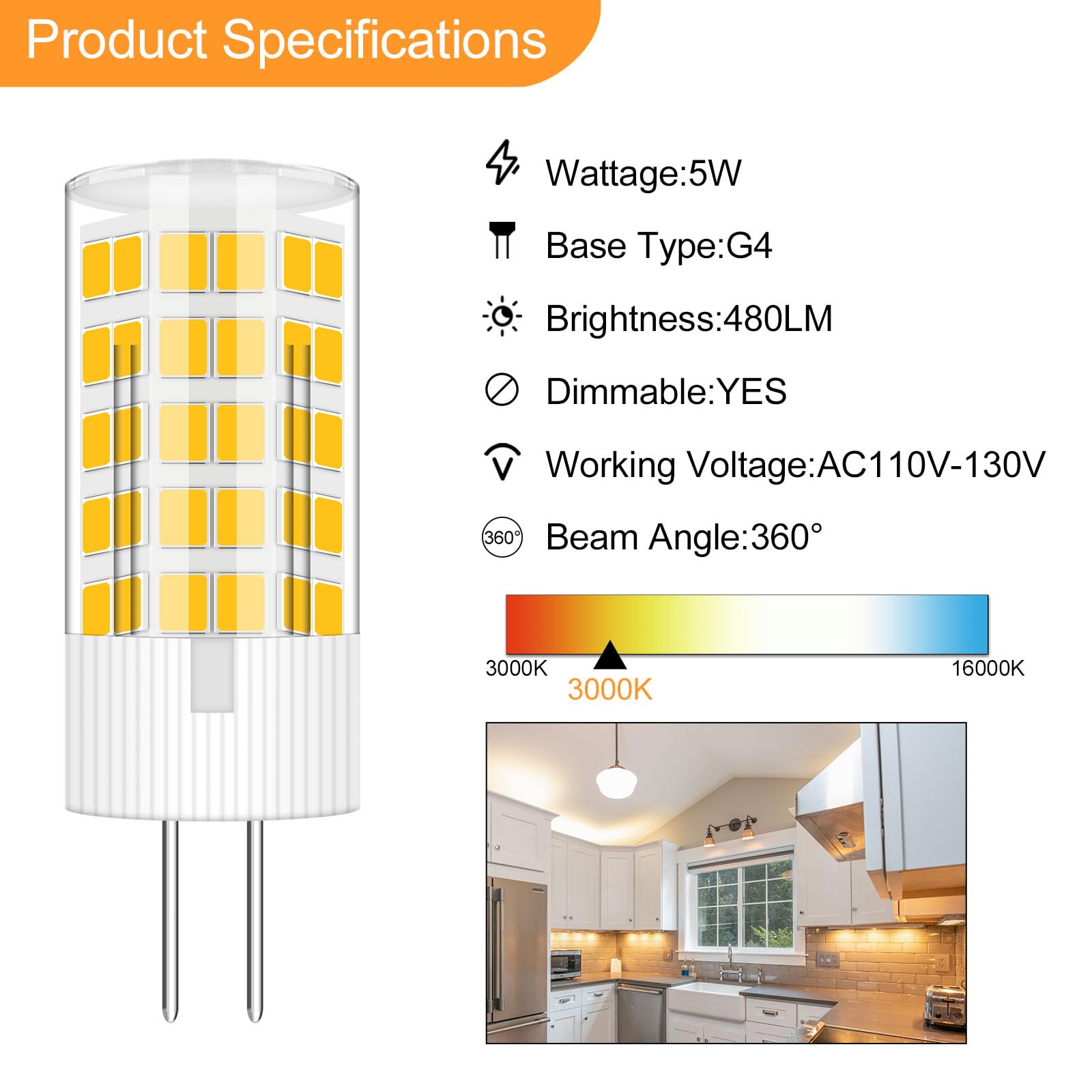 Amazon | ZHENMING G4 LED電球 110V-130V (低電圧12V) G4 バイ