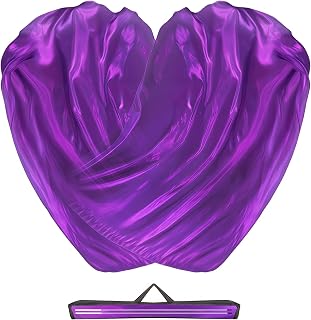 Baisdan 55" Worship Flags for Teenager, Praise Dance Flag for Beginner, Church Flags with Flexible Rods & Carrying Bag, 2 Pack, Purple
