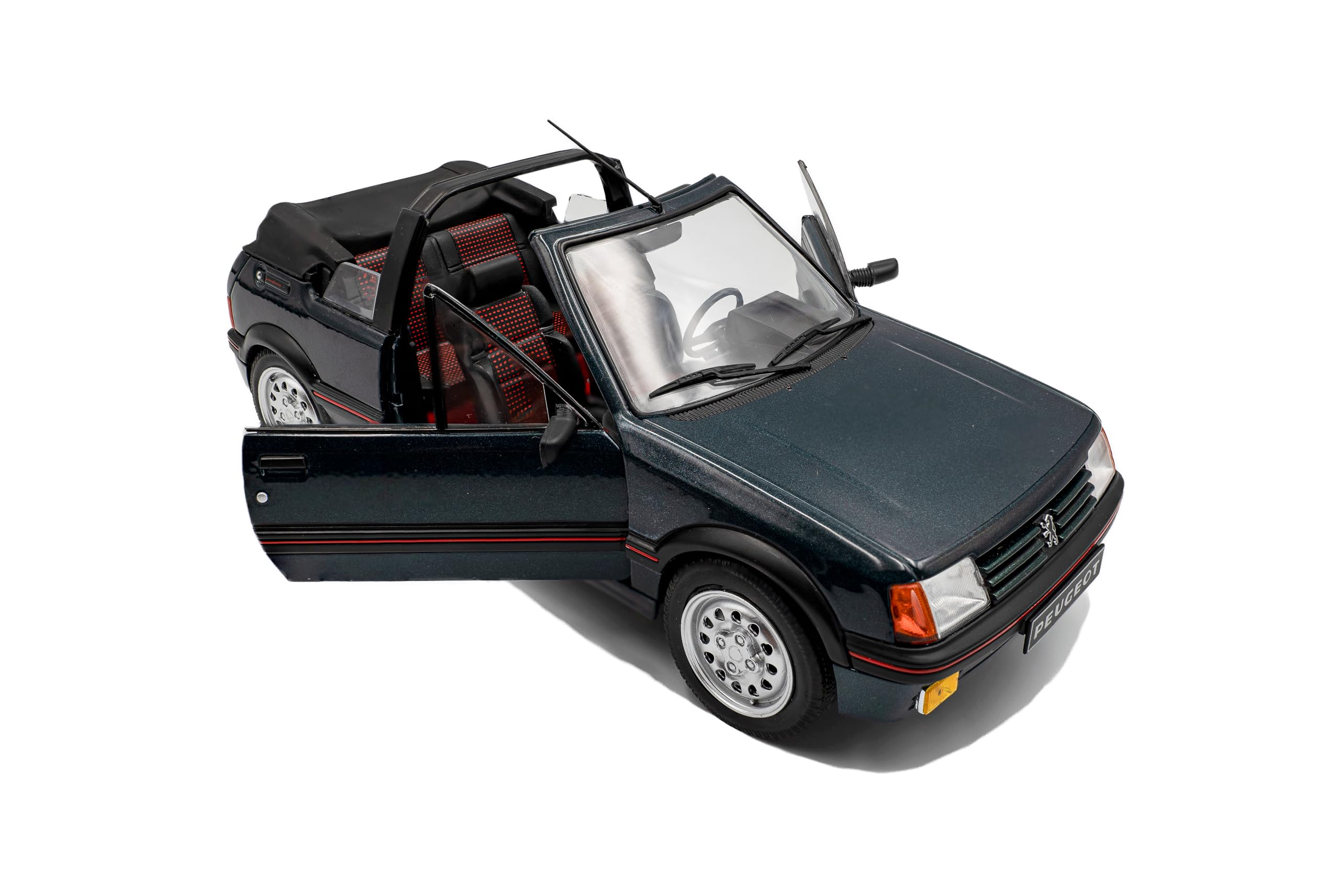 Solido Peugeot 205 CTI Roland-Garros Cabrio Diecast 1:18 Vert Métallique