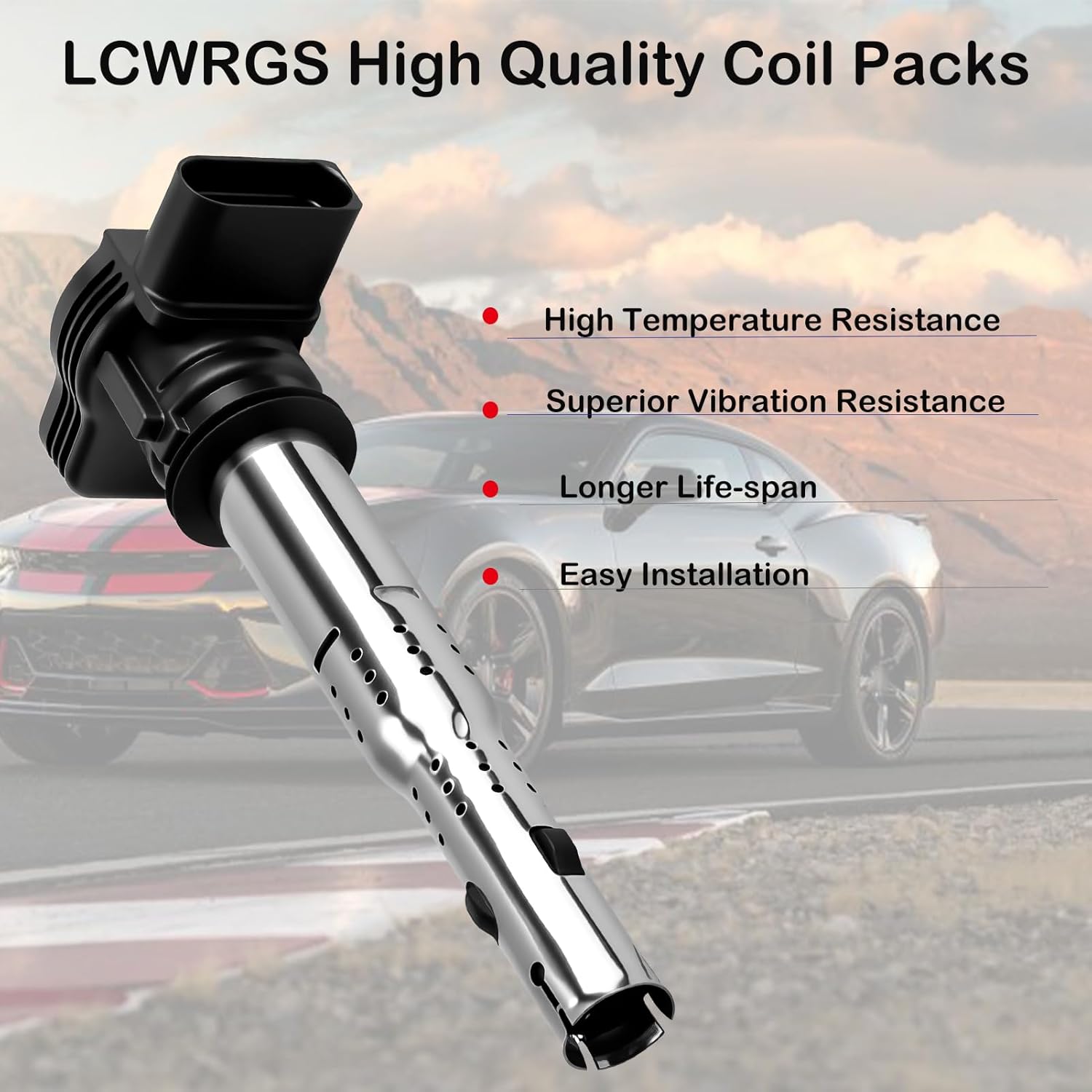 Set of 4 Ignition Coil Pack & Spark Plugs for Volkswagen VW Jetta Passat Tiguan Beetle GTI CC EOS Audi A3 A4 A5 A6 Spark Plugs and Coils 2.0 L4 Replaces UF575 06F905115E