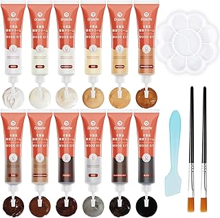 Wood Furniture Repair Kit, 12 Colors Wood Fillers Hardwood Laminate Floor Repair Kit Touch Up Paint Repair Scratch, Cracks, Stains, Discoloration for Furniture, Door, Cabinet, Floor, Table Surface