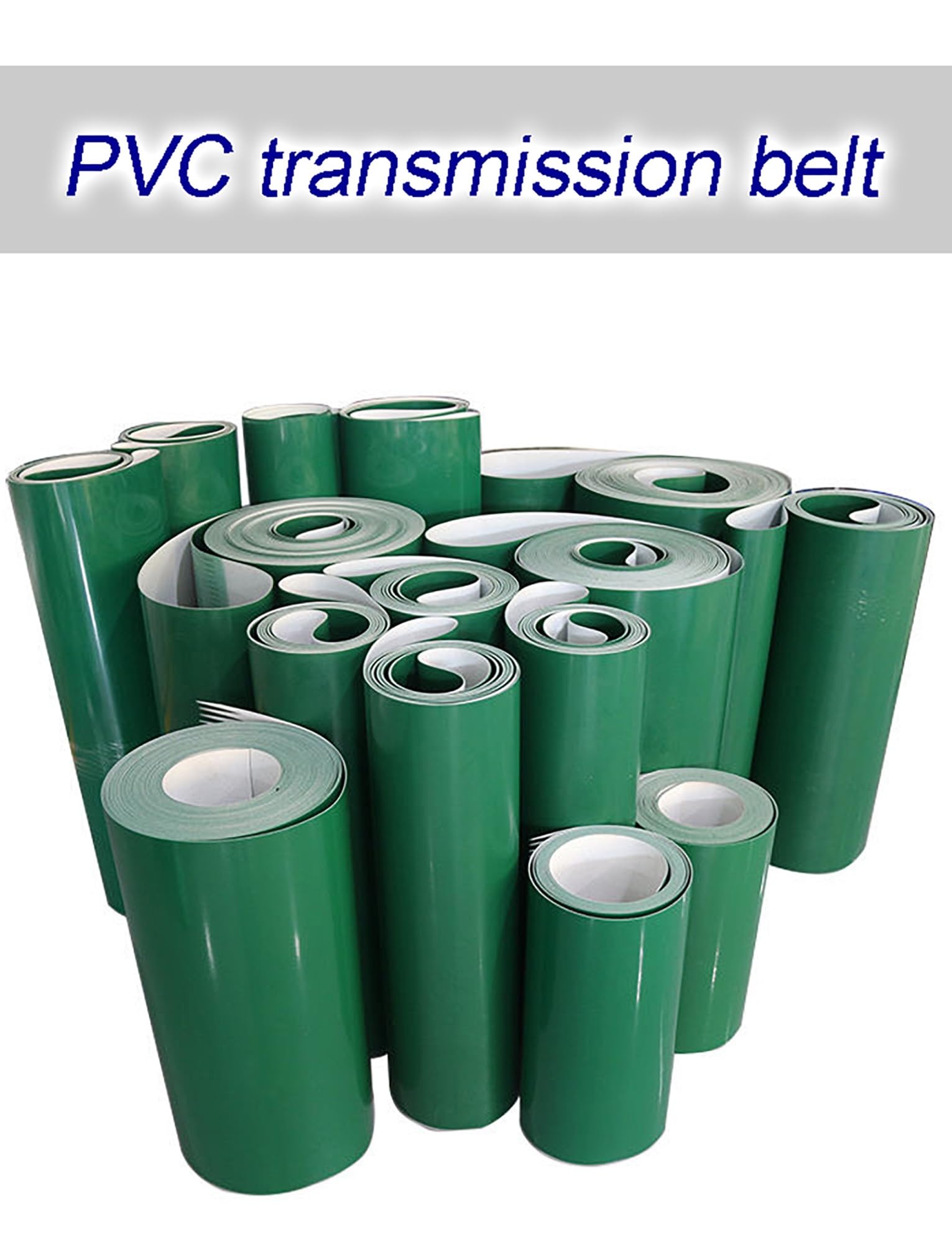 mm grünes PVC-Förderband, industrielle Förder- und Transporttechnik, kleines Reibungsriemenrad, geeignet für Verpackungen, hochbelastbar 50 x 300 cm (20 x 118 Zoll).