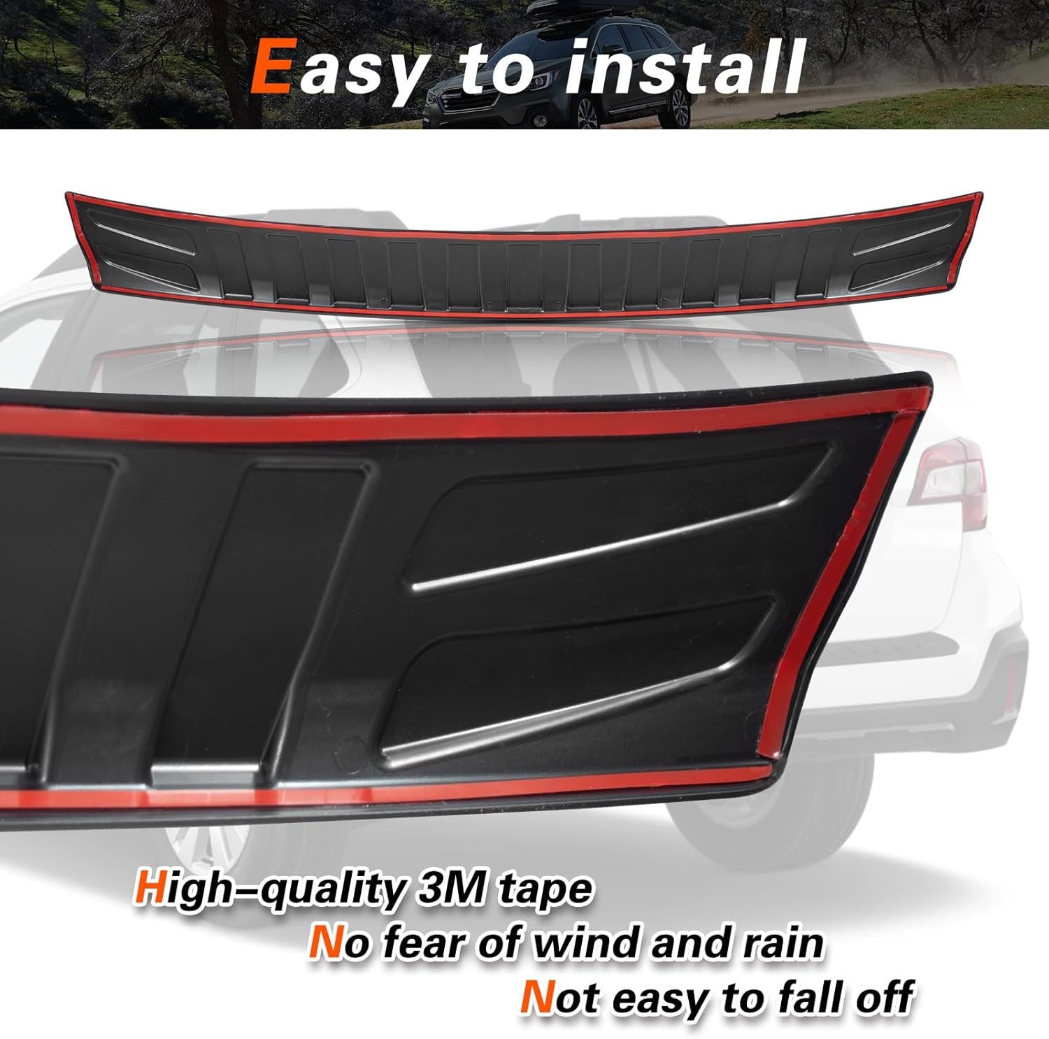 Rear Bumper Protector Compatible with Subaru Outback 2015-2020 Trim Cover Scratch Resistant Trunk Door Entry Guards Trunk Door Sill Cover Scuff Plate Strip Protection