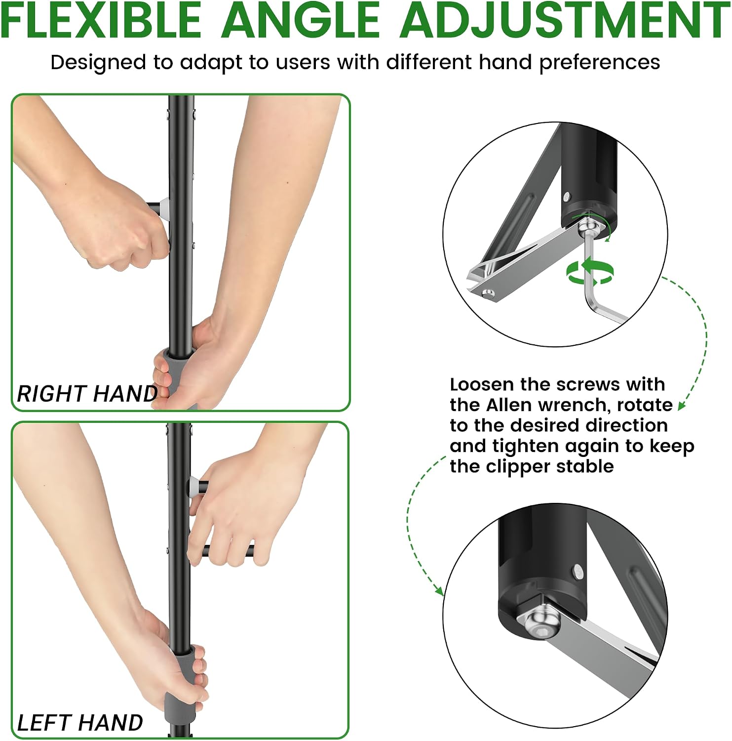 Long Handled Toenail Clippers 20" with Magnifier, Wide Opening Thick Nail Cutter, Easy Grip for Seniors & Limited Mobility (Black)