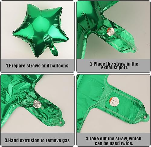 Miniatura 5 de 9 globos verdes de tractor, suministros de fiesta temática de granja de tractores, globos de aluminio con estrella número 2, globos de fiesta de