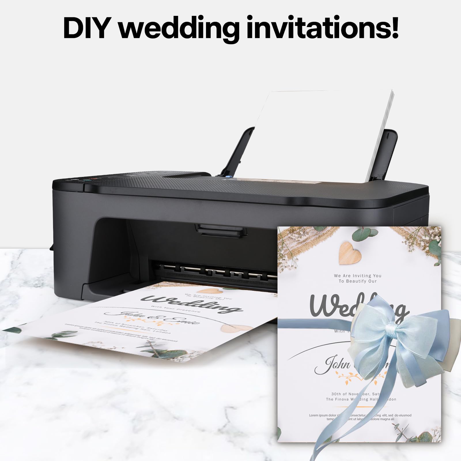 Goefun - Paquete de 300 cartulinas blancas en blanco de 5 x 7 pulgadas de grosor, tarjetas planas de 80 libras, papel de impresora para invitaciones, postales, fotos, fabricación de tarjetas de