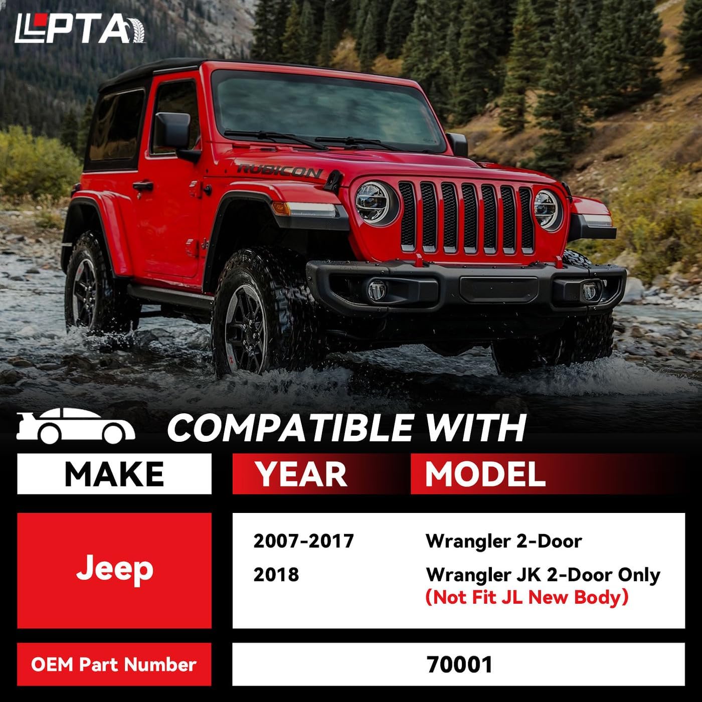 4pcs black Door Hinge Bushing Liners and 1pc Removal Tool Compatible with 2007-2017 Wrangler 2018 Wrangler JK Replaces 70001 (2 Door)
