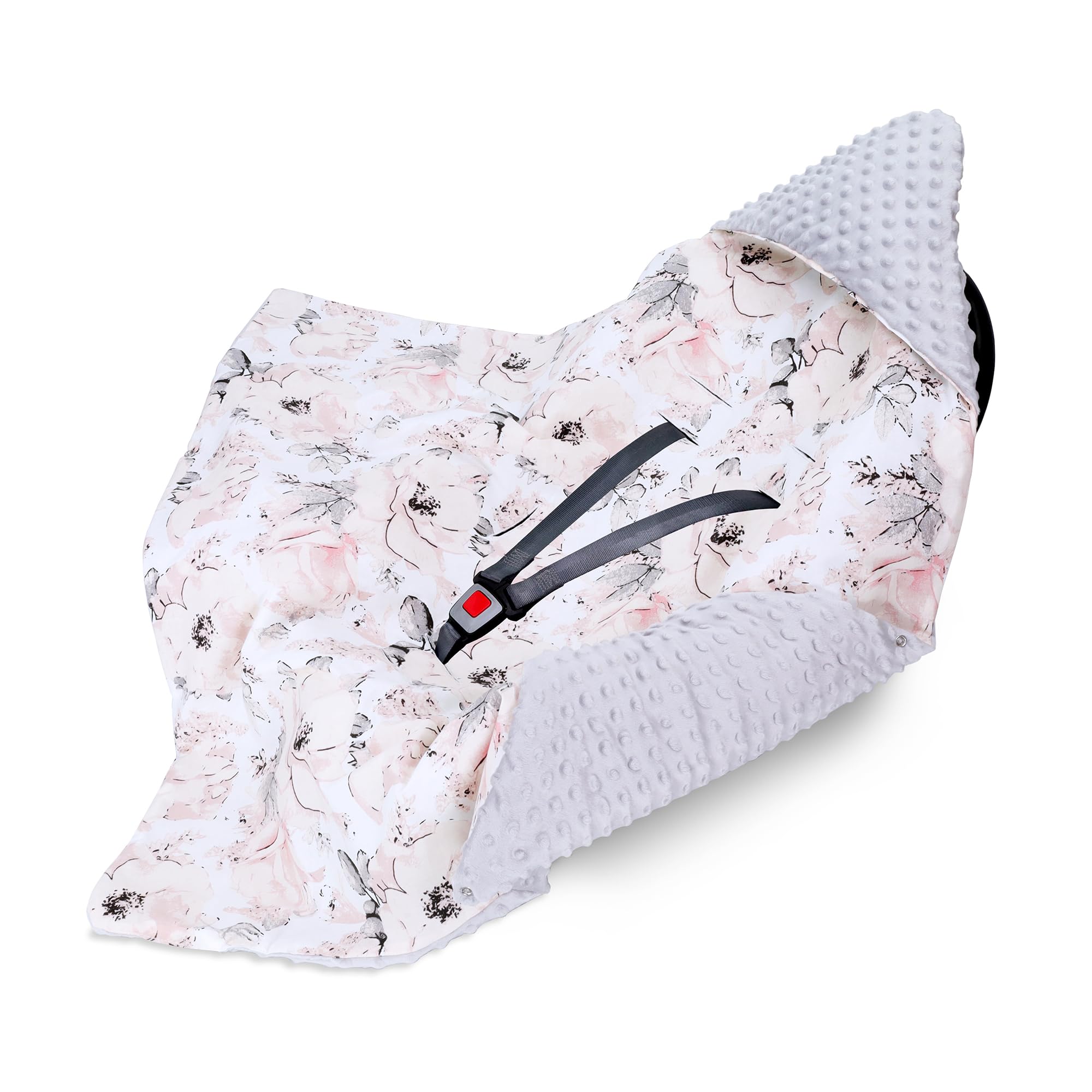 Einschlagdecke Babyschale Baby Decke 90x90 cm - Fußsack Blanket für Kinderwagen und Autositz Ganzjahres für Neugeborenen und Kleinkinder Einschlagsdecken für 3 und 5 Punkt Gurt Minky Oeko-Tex