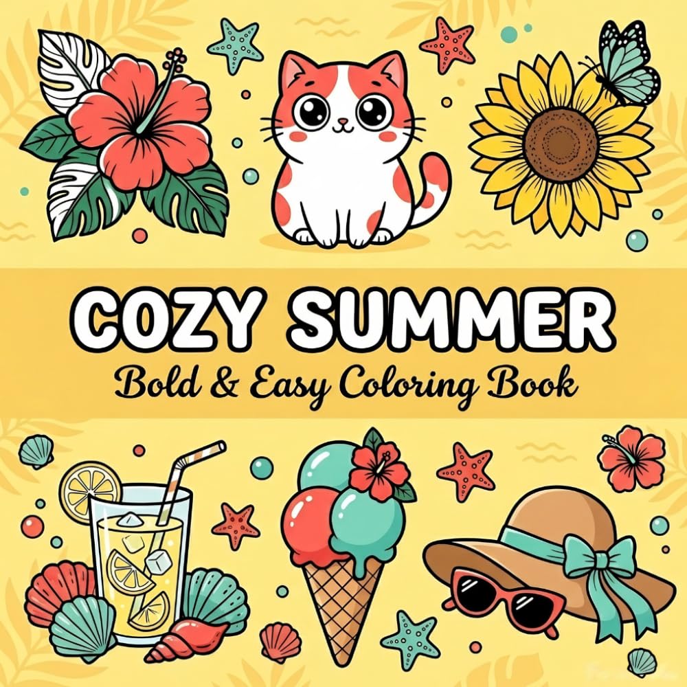 Cozy Summer: Bold & Easy coloring book