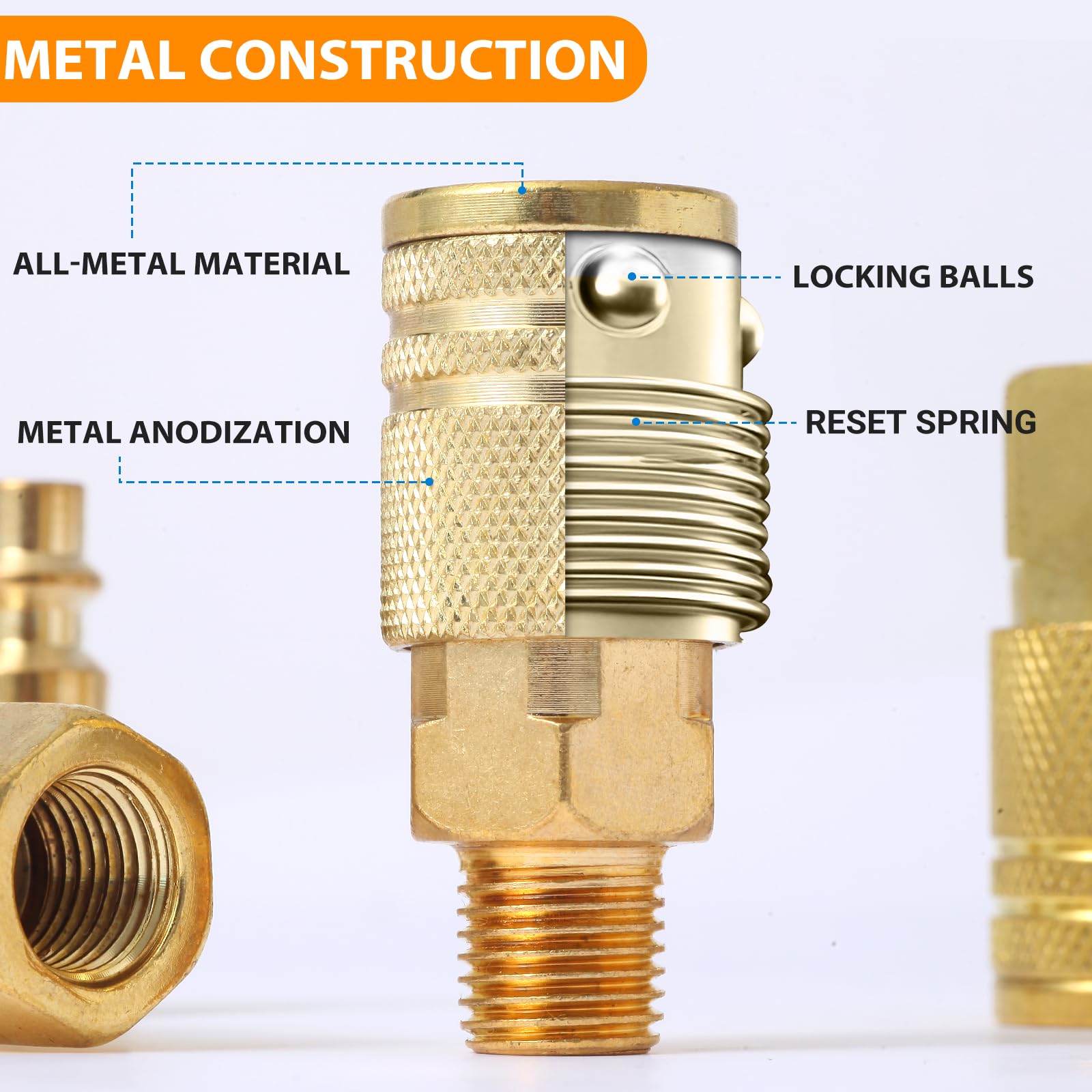 1/4" Quick Connect Air Fittings - 14 Pack -2 1/4" Quick Connect Air Fittings - 14 Pack -2
