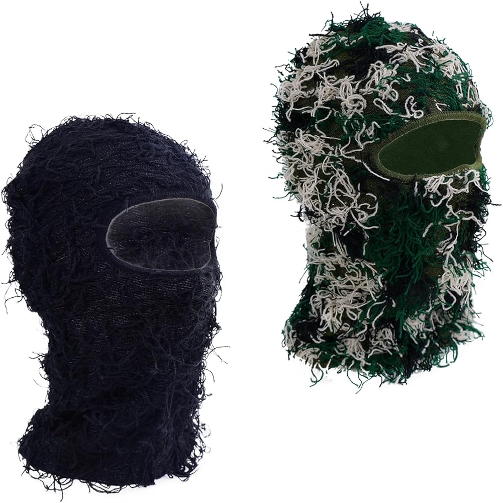 TFTSR 2 Pack Distressed Balaclava Ski Mask for Men,Shiesty Yeat