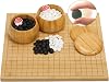VPH Deluxe Double-Convex Go Set - New Yunzi Stones with 0.8 Thick Bamboo Reversible Board & Dual Bamboo Jars