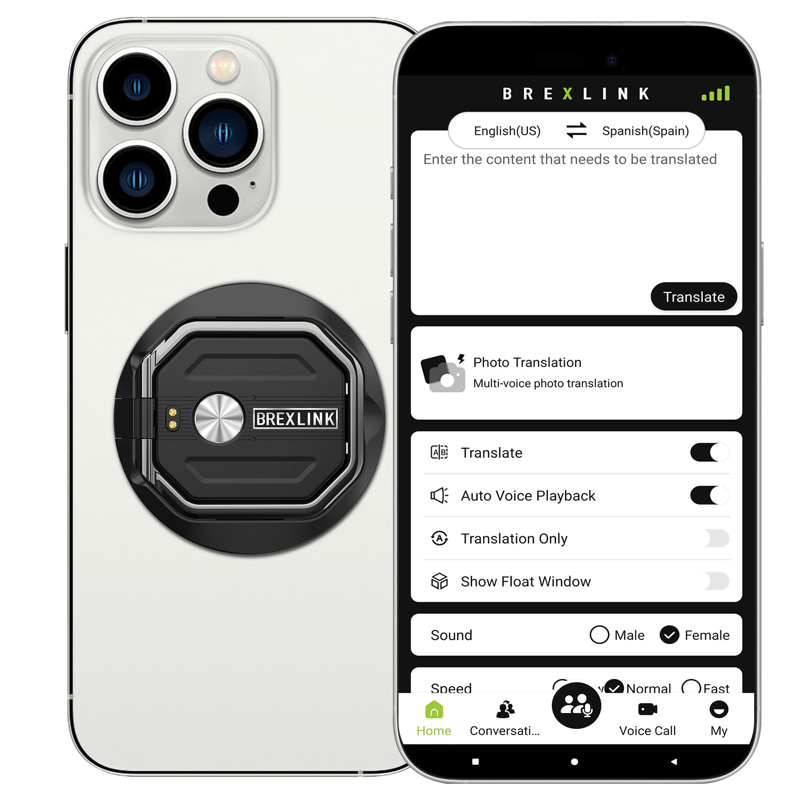BrexLink 3 in 1 AI Translator, Voice Recorder Translator, Transcription and Translation, Voice Translation Device, Online/Offline/Video/Photo Translation for-image-22