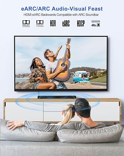 Miniatura 2 de Cable HDMI ARCeARC 8K para barra de sonido de 6.6 pies, cable HDMI 2.1 Dolby Atmos 48Gbps cable HDMI de alta velocidad (8K 60Hz 4K a 120Hz 2K 3D HDR