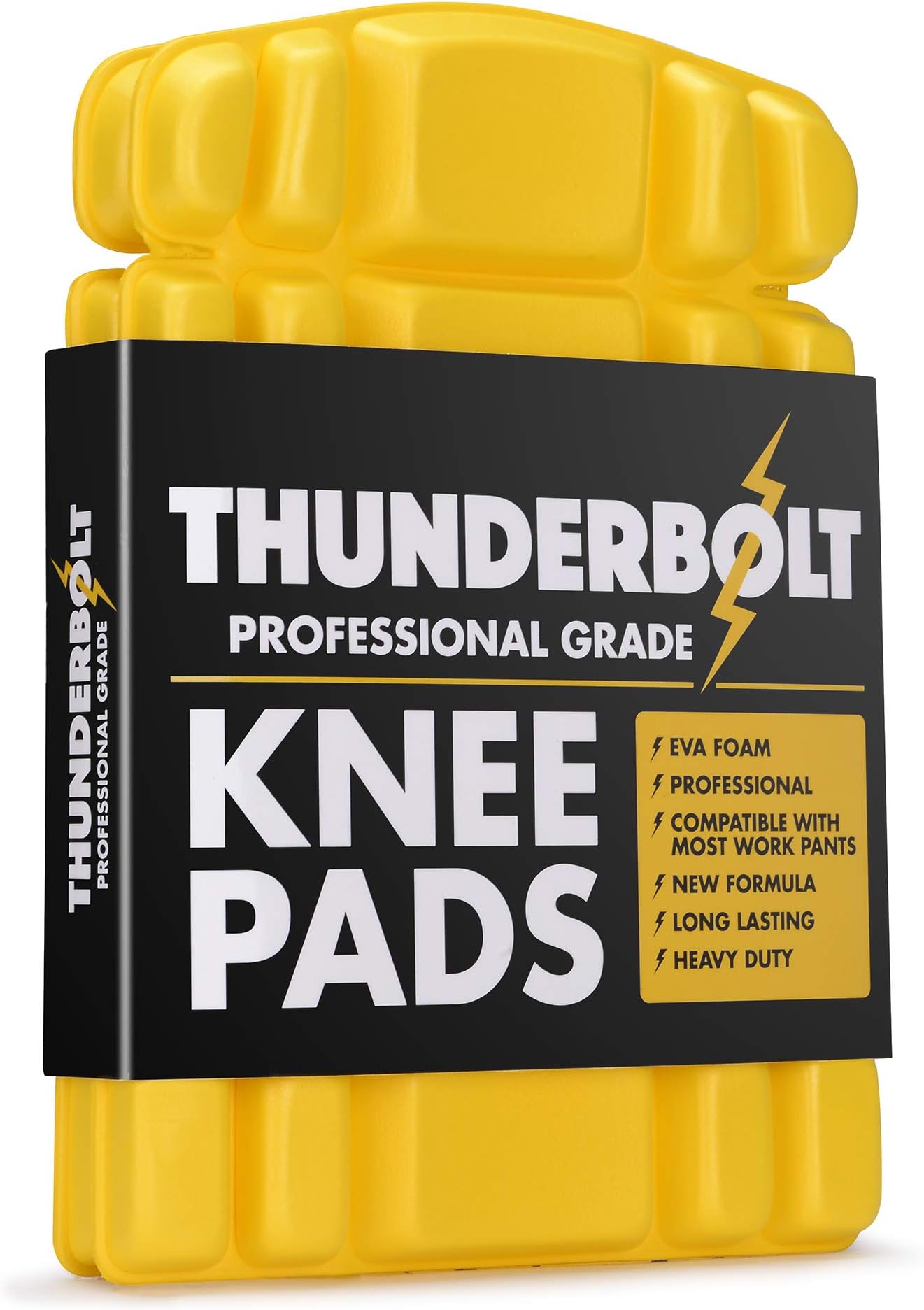 Thunderbolt Knee Pads for Work Inserts for Pants Trousers Workwear with Thick EVA Foam Cushioning (1 Pair)